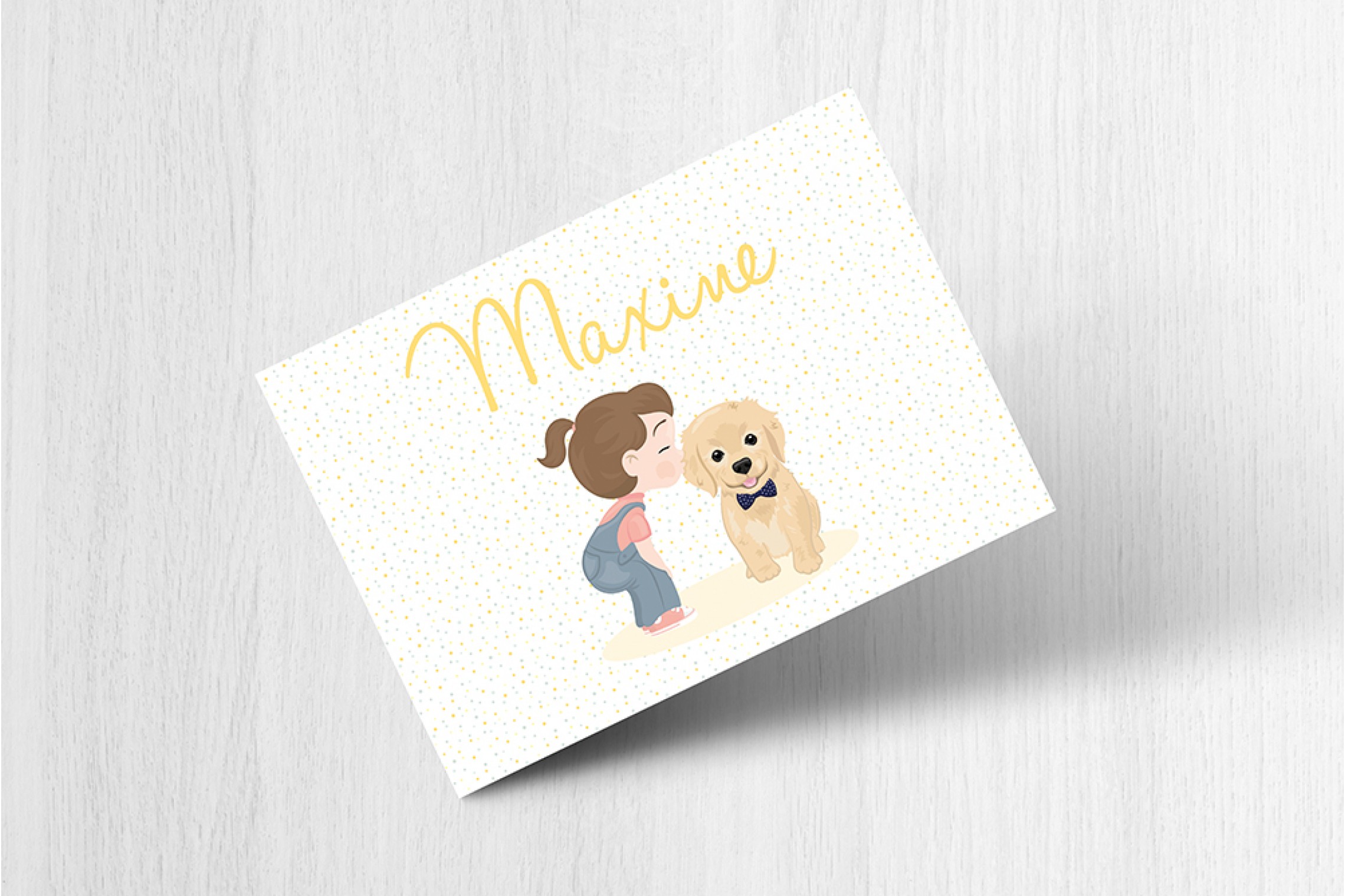Meisje met lieve hond